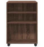 VidaXL Bijzettafel met wieltjes 55x60x78 cm hout bruin eikenkleurig
