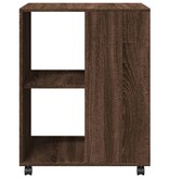 VidaXL Bijzettafel met wieltjes 55x60x78 cm hout bruin eikenkleurig