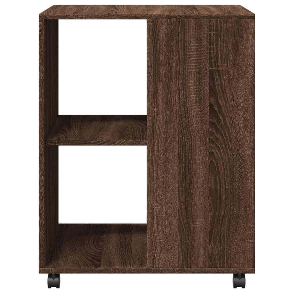 VidaXL Bijzettafel met wieltjes 55x60x78 cm hout bruin eikenkleurig