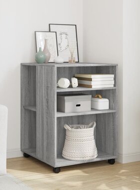 VidaXL Bijzettafel met wieltjes 55x60x78 cm hout grijs sonoma eiken