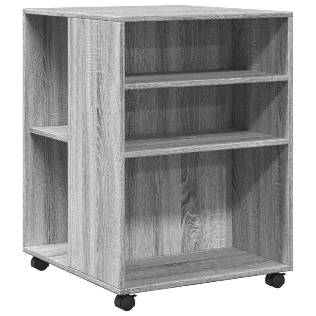 VidaXL Bijzettafel met wieltjes 55x60x78 cm hout grijs sonoma eiken