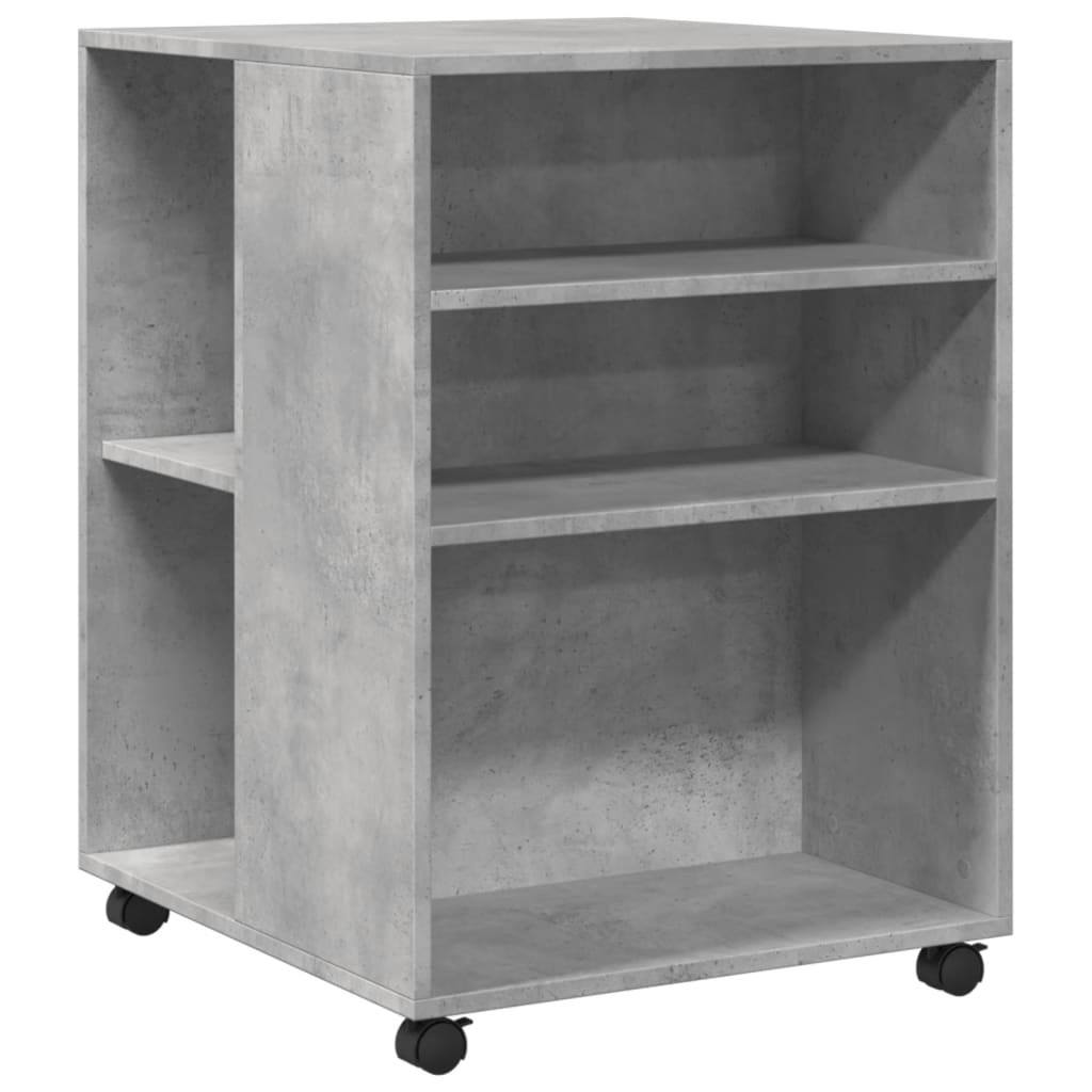 VidaXL Bijzettafel met wieltjes 55x60x78 cm bewerkt hout betongrijs