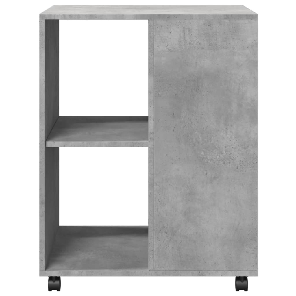 VidaXL Bijzettafel met wieltjes 55x60x78 cm bewerkt hout betongrijs