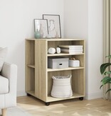 VidaXL Bijzettafel met wieltjes 55x60x78 cm hout sonoma eikenkleurig