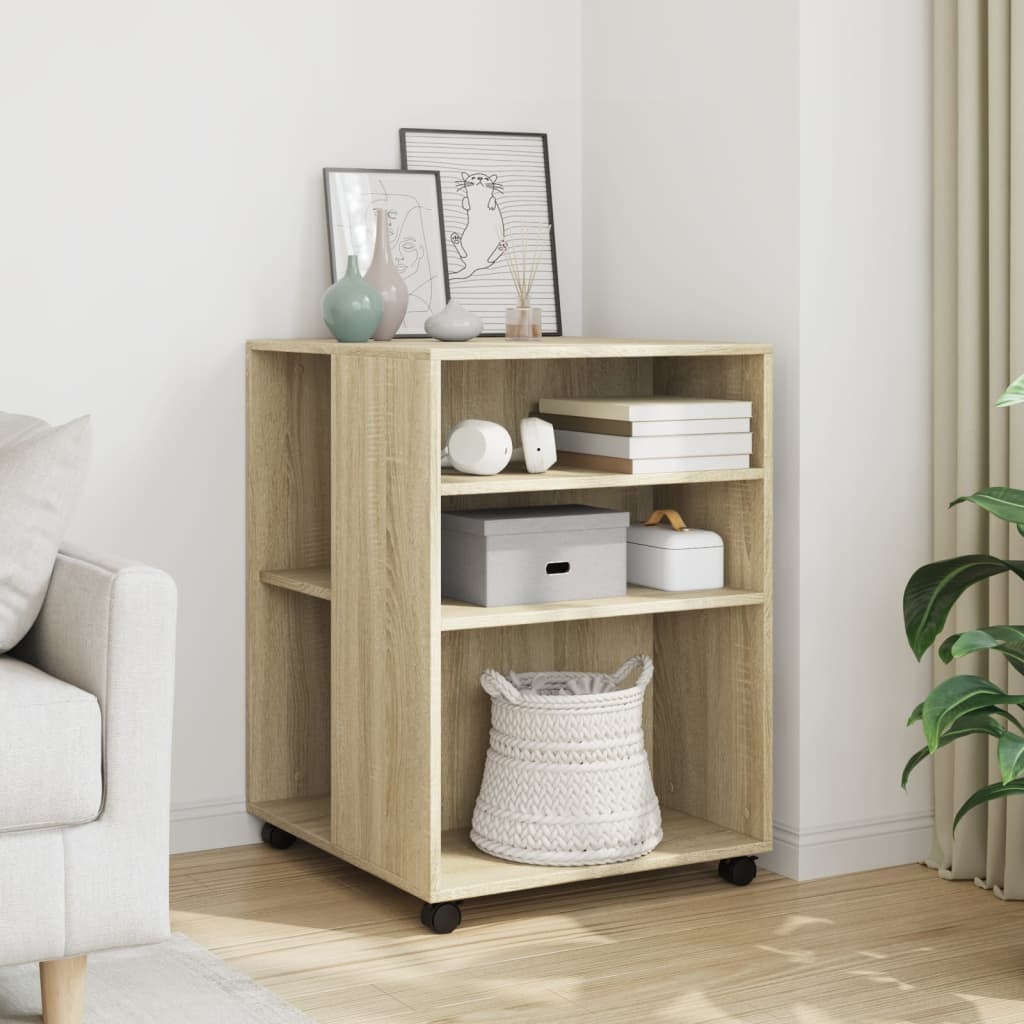 VidaXL Bijzettafel met wieltjes 55x60x78 cm hout sonoma eikenkleurig