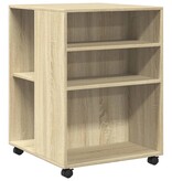 VidaXL Bijzettafel met wieltjes 55x60x78 cm hout sonoma eikenkleurig