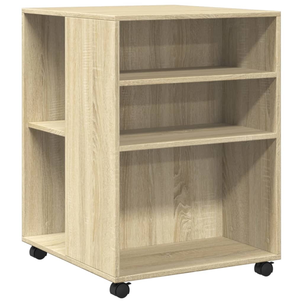 VidaXL Bijzettafel met wieltjes 55x60x78 cm hout sonoma eikenkleurig