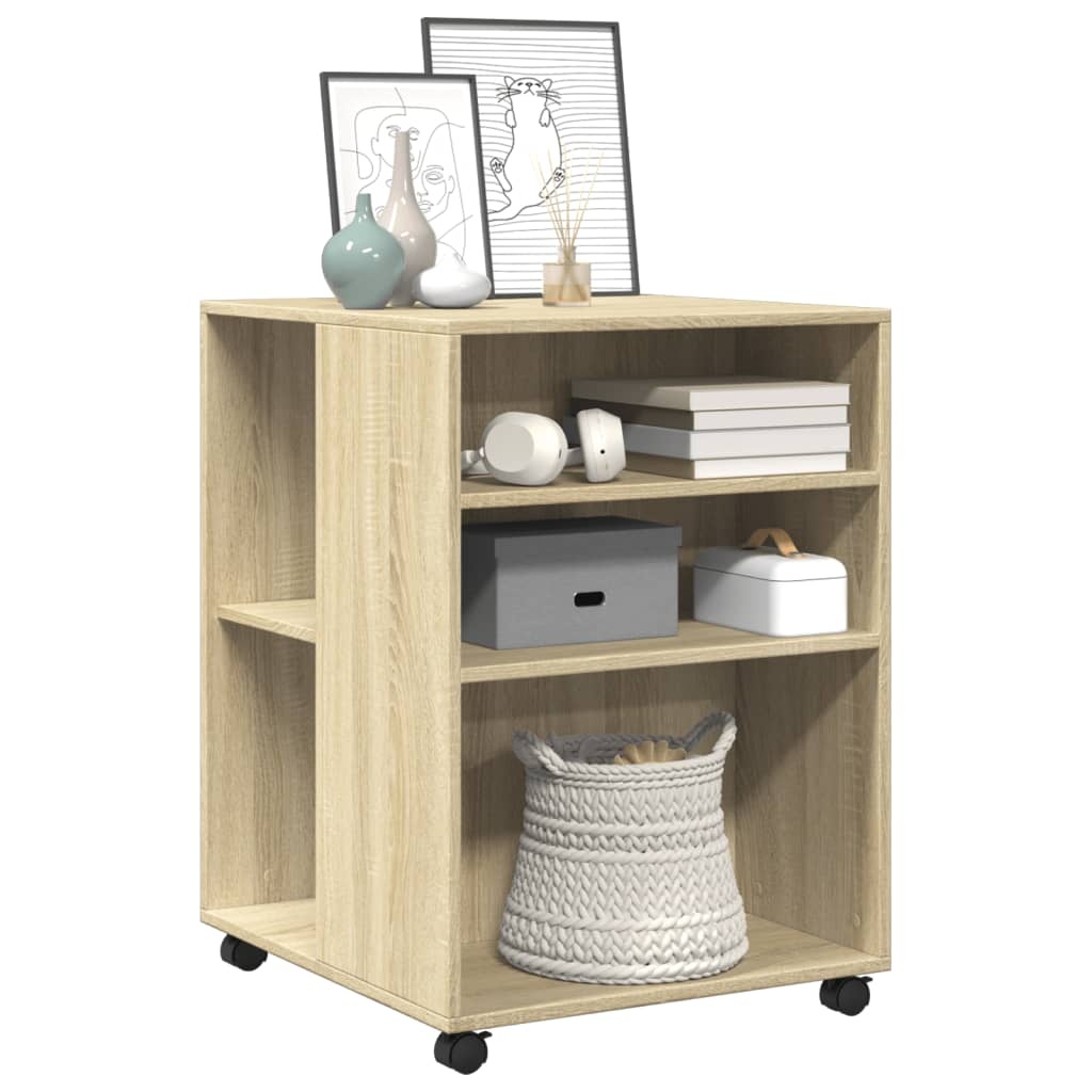 VidaXL Bijzettafel met wieltjes 55x60x78 cm hout sonoma eikenkleurig