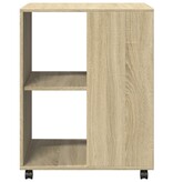 VidaXL Bijzettafel met wieltjes 55x60x78 cm hout sonoma eikenkleurig
