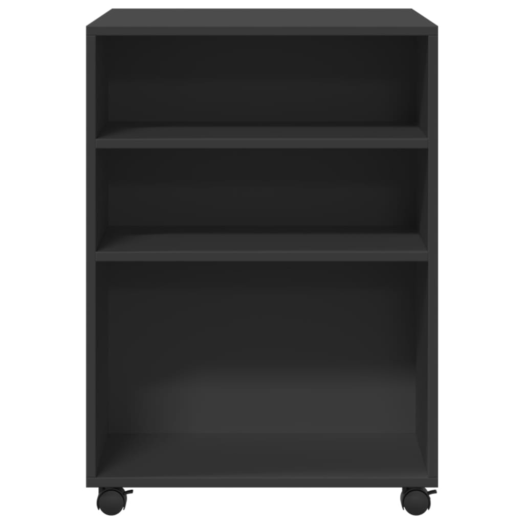 VidaXL Bijzettafel met wieltjes 55x60x78 cm bewerkt hout zwart