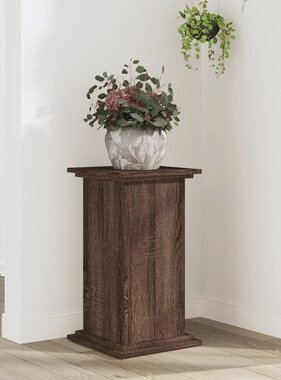 VidaXL Plantenstandaard 33x33x60 cm bewerkt hout bruin eikenkleurig