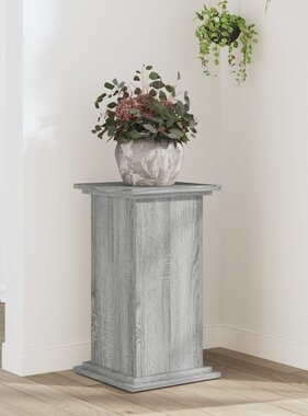 VidaXL Plantenstandaard 33x33x60 cm bewerkt hout grijs sonoma eiken