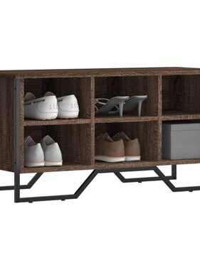VidaXL Schoenenkast 90x38x45,5 cm bewerkt hout bruin eikenkleurig