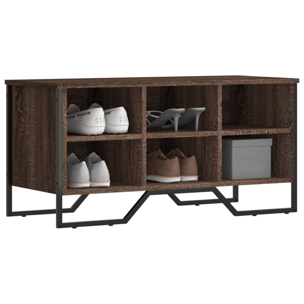 VidaXL Schoenenkast 90x38x45,5 cm bewerkt hout bruin eikenkleurig