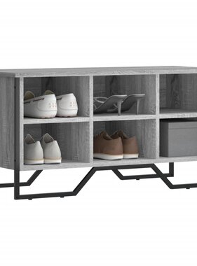 VidaXL Schoenenkast 90x38x45,5 cm bewerkt hout grijs sonoma eikenkleur