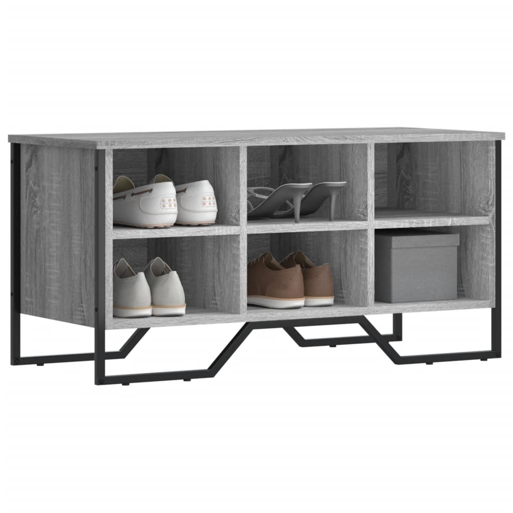 VidaXL Schoenenkast 90x38x45,5 cm bewerkt hout grijs sonoma eikenkleur