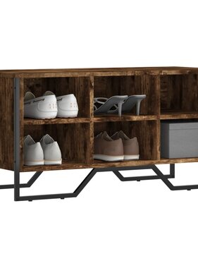 VidaXL Schoenenkast 90x38x45,5 cm bewerkt hout gerookt eikenkleurig