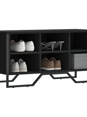 VidaXL Schoenenkast 90x38x45,5 cm bewerkt hout zwart
