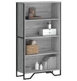 VidaXL Boekenkast 80x31x137,5cm bewerkt hout grijs sonoma eikenkleurig