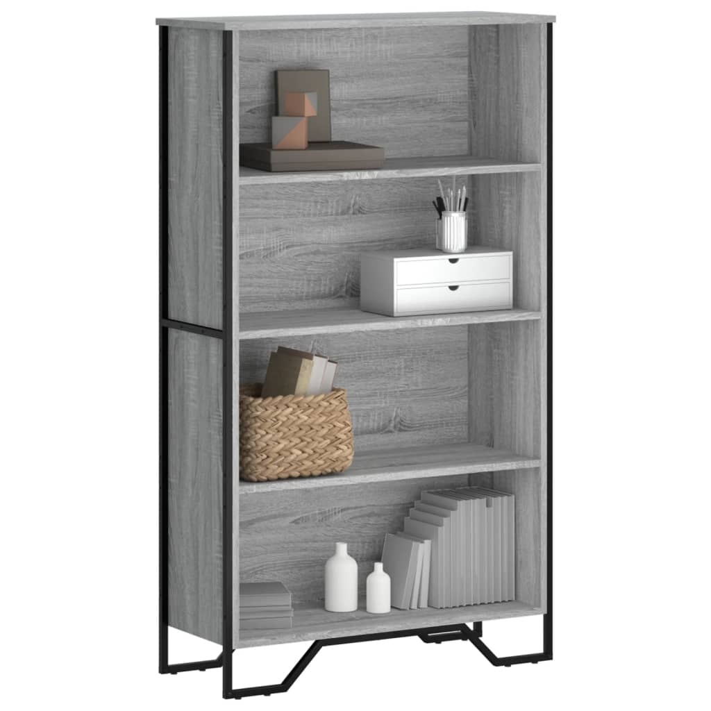 VidaXL Boekenkast 80x31x137,5cm bewerkt hout grijs sonoma eikenkleurig