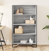 VidaXL Boekenkast 80x31x137,5cm bewerkt hout grijs sonoma eikenkleurig