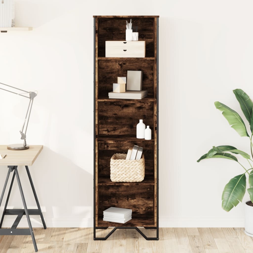 VidaXL Boekenkast 50x31x169 cm bewerkt hout gerookt eikenkleurig