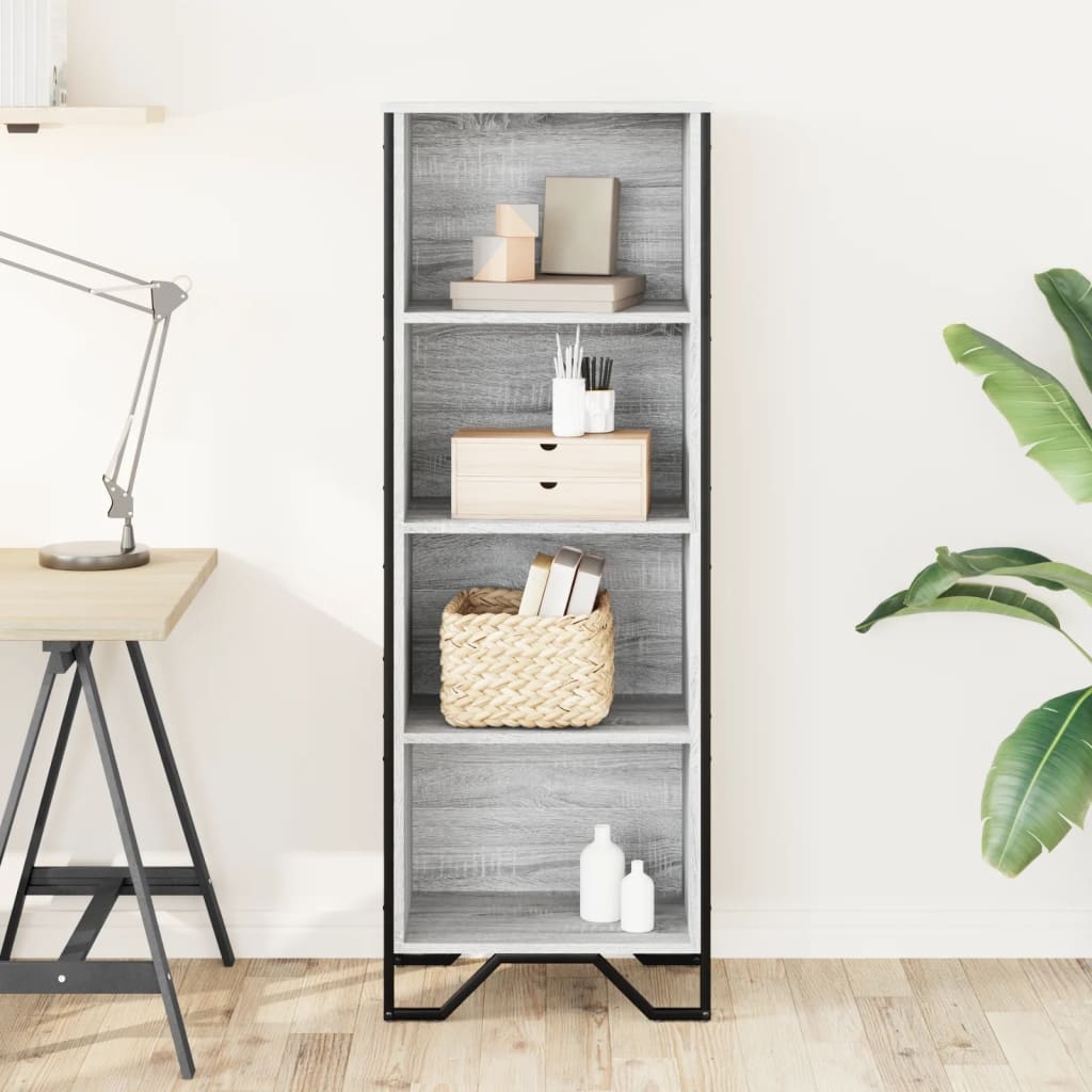 VidaXL Boekenkast 50x31x137,5 cm bewerkt hout grijs sonoma eikenkleur