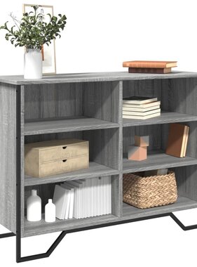 VidaXL Dressoir 101x35,5x74,5cm bewerkt hout grijs sonoma eikenkleurig