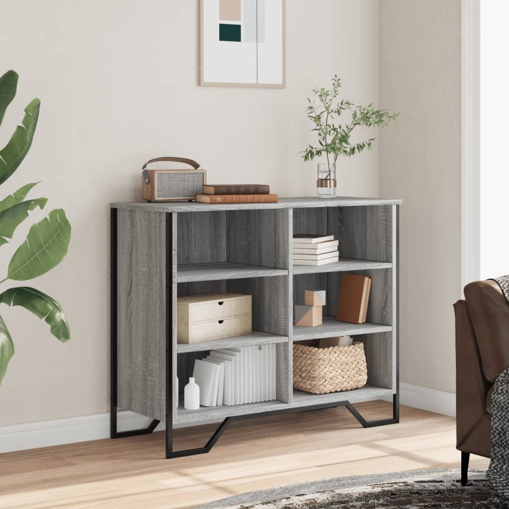 VidaXL Dressoir 91x35,5x74,5 cm bewerkt hout grijs sonoma eikenkleurig