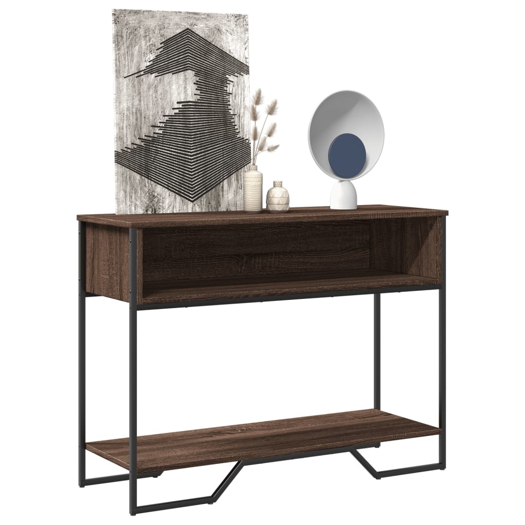 VidaXL Wandtafel 100x35x74,5 cm bewerkt hout bruin eikenkleurig