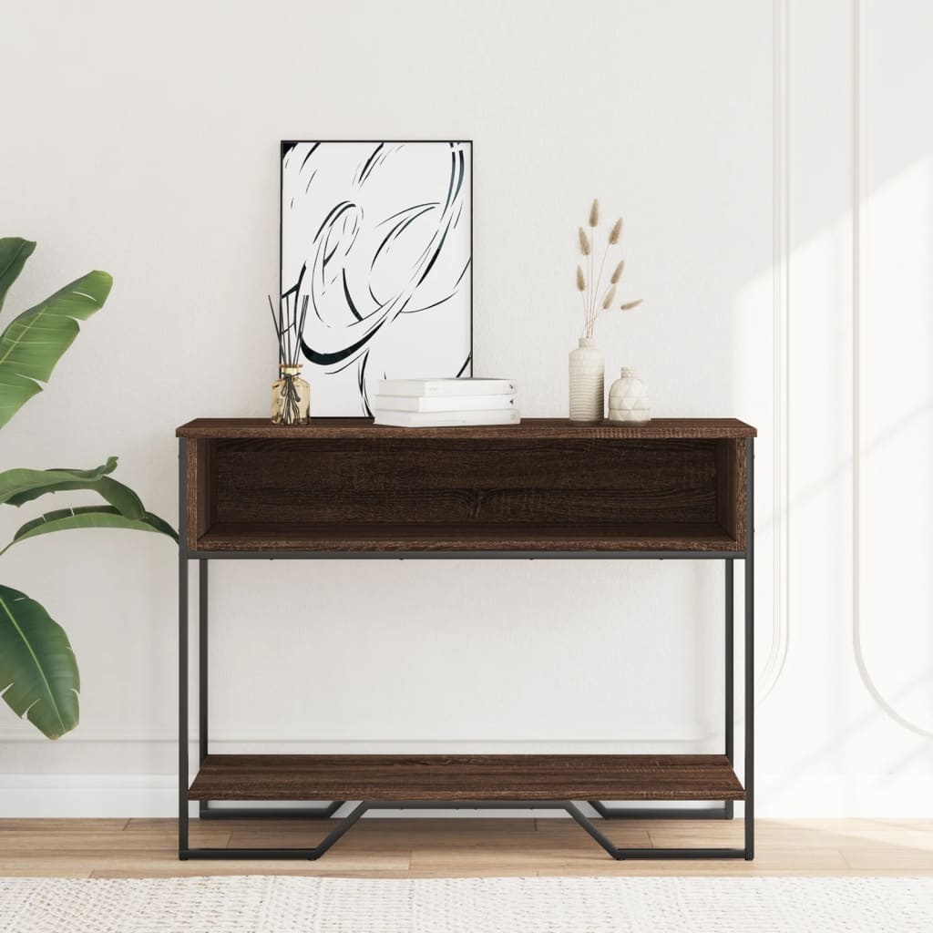 VidaXL Wandtafel 100x35x74,5 cm bewerkt hout bruin eikenkleurig
