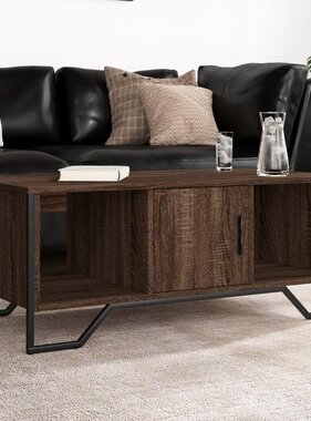 VidaXL Salontafel 100x51x40 cm bewerkt hout bruin eikenkleur