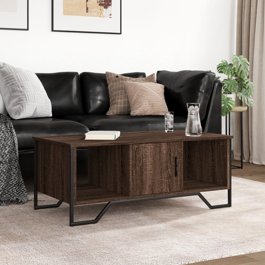 VidaXL Salontafel 100x51x40 cm bewerkt hout bruin eikenkleur