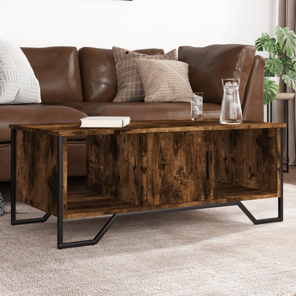 VidaXL Salontafel 100x51x40 cm bewerkt hout gerookt eikenkleurig