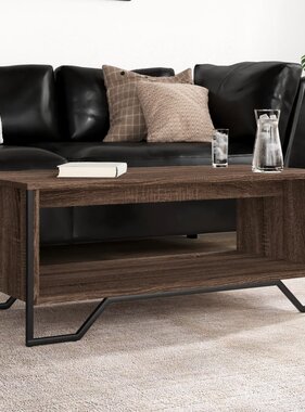 VidaXL Salontafel 100x51x40 cm bewerkt hout bruin eikenkleur