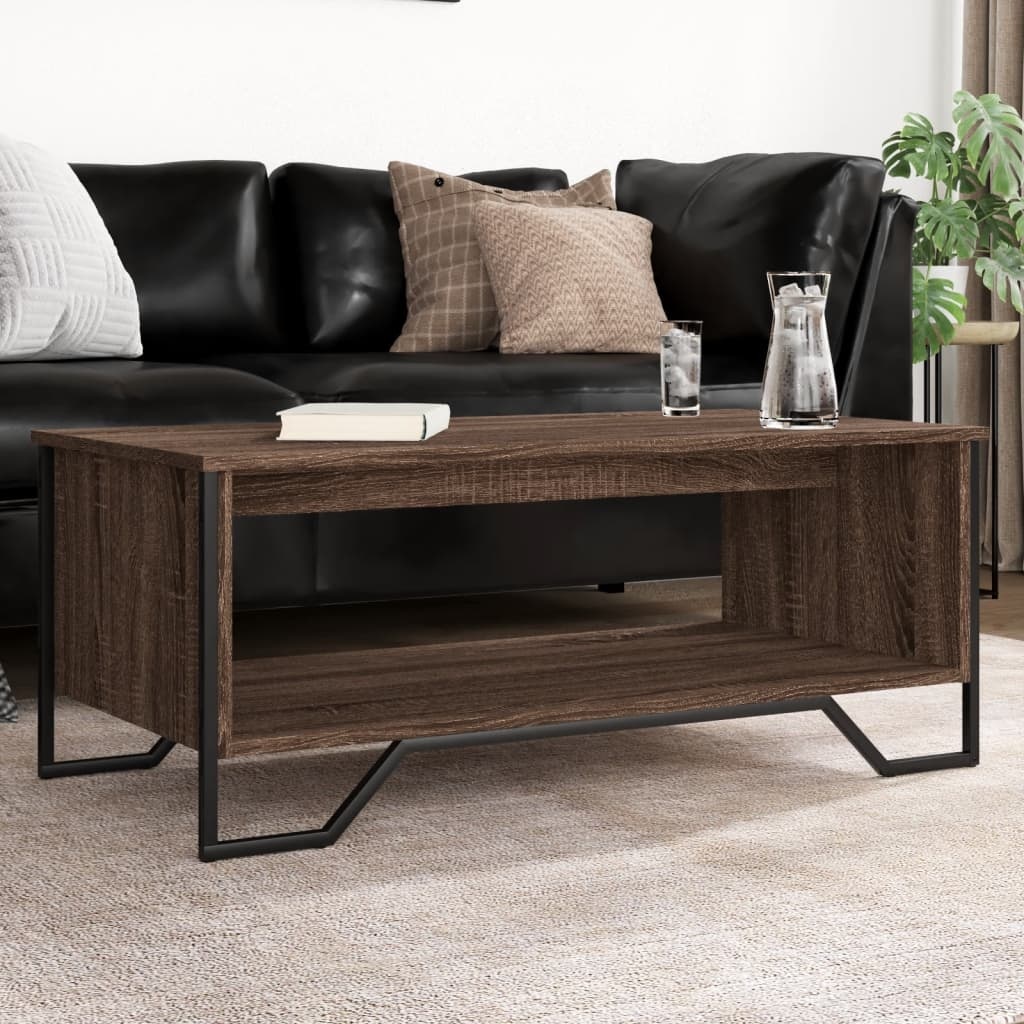 VidaXL Salontafel 100x51x40 cm bewerkt hout bruin eikenkleur