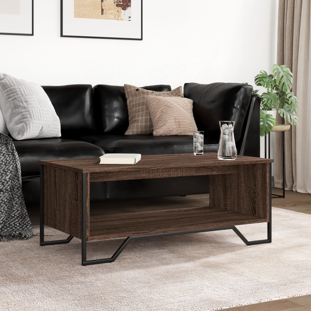 VidaXL Salontafel 100x51x40 cm bewerkt hout bruin eikenkleur
