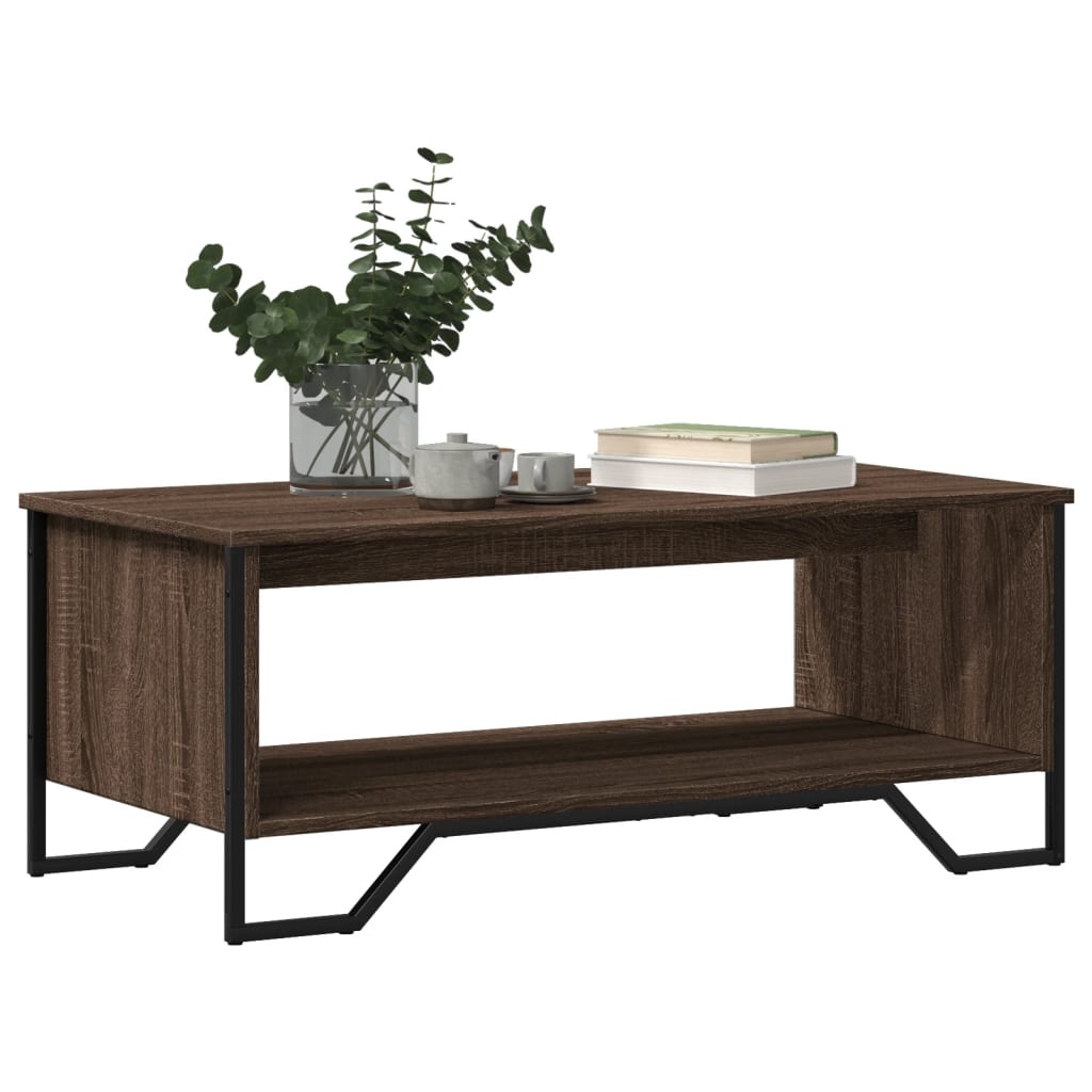 VidaXL Salontafel 100x51x40 cm bewerkt hout bruin eikenkleur