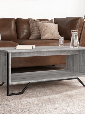 VidaXL Salontafel 100x51x40 cm bewerkt hout grijs sonoma