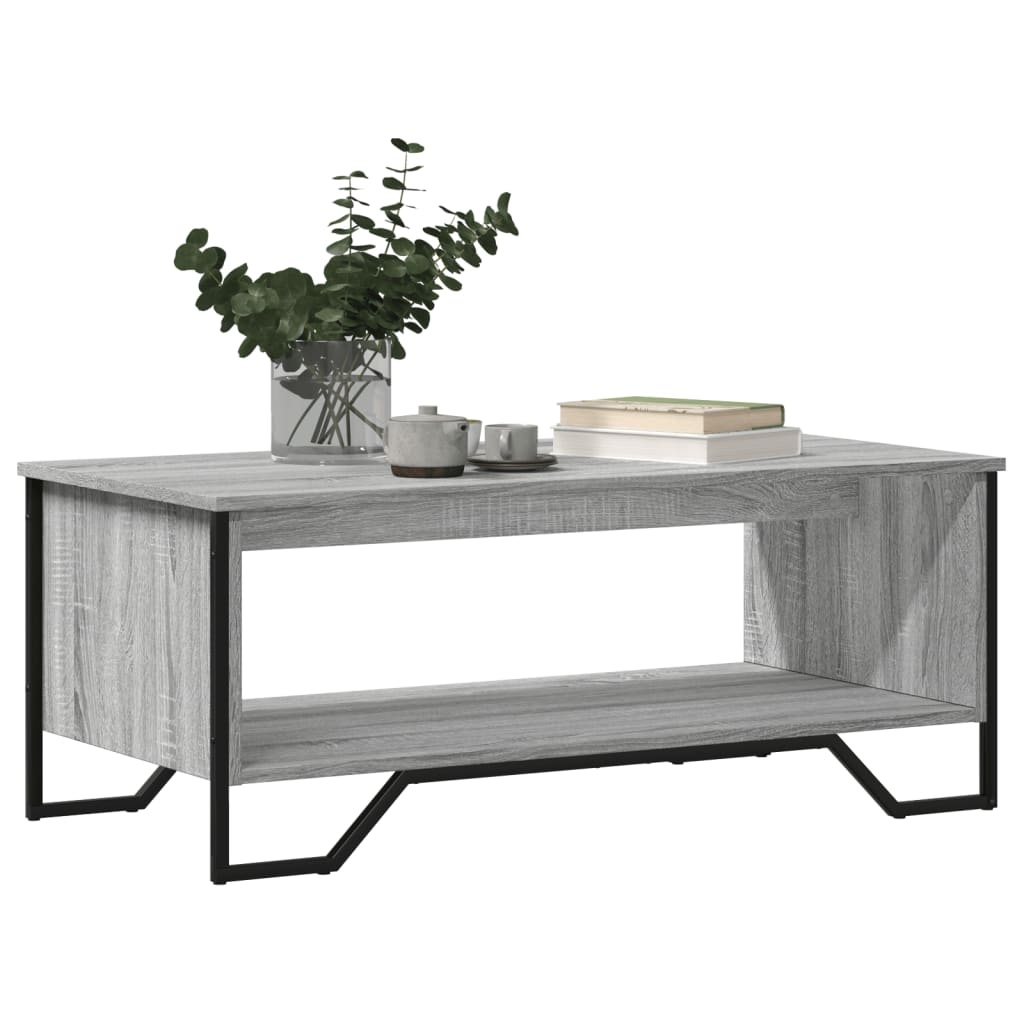VidaXL Salontafel 100x51x40 cm bewerkt hout grijs sonoma