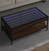 VidaXL Salontafel met Infinity LED 90x50x38 cm bruin eikenkleurig