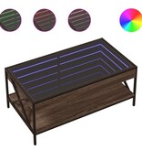 VidaXL Salontafel met Infinity LED 90x50x38 cm bruin eikenkleurig