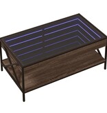 VidaXL Salontafel met Infinity LED 90x50x38 cm bruin eikenkleurig