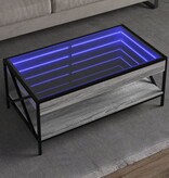 VidaXL Salontafel met Infinity LED 90x50x38 cm grijs sonoma eikenkleur