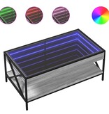 VidaXL Salontafel met Infinity LED 90x50x38 cm grijs sonoma eikenkleur