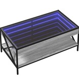 VidaXL Salontafel met Infinity LED 90x50x38 cm grijs sonoma eikenkleur