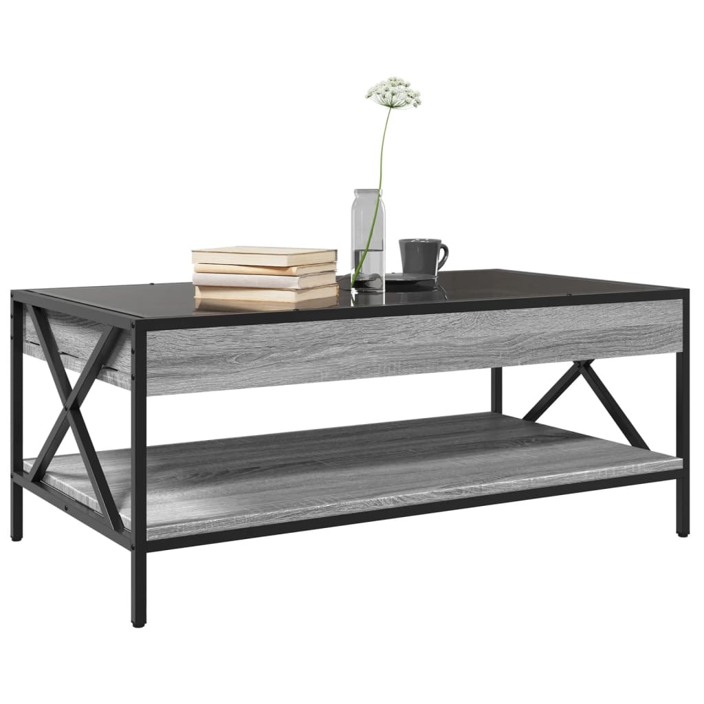 VidaXL Salontafel met Infinity LED 90x50x38 cm grijs sonoma eikenkleur