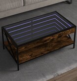 VidaXL Salontafel met Infinity LED 90x50x38 cm gerookt eikenkleurig