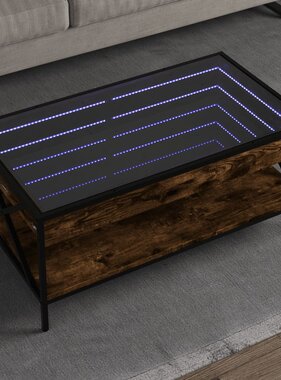 VidaXL Salontafel met Infinity LED 90x50x38 cm gerookt eikenkleurig