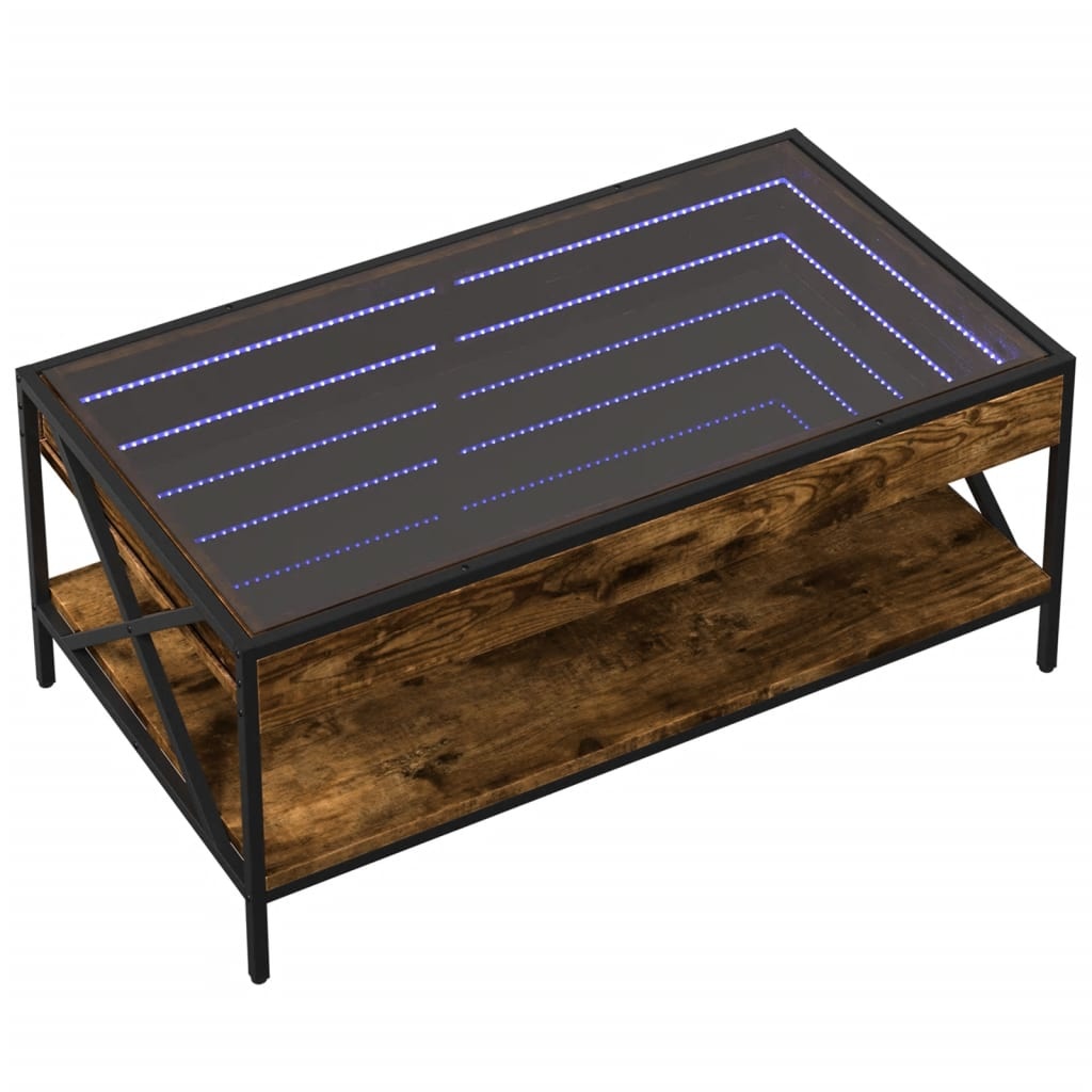 VidaXL Salontafel met Infinity LED 90x50x38 cm gerookt eikenkleurig
